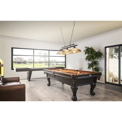 Peradon - Dessus De Table Billard 2,10 M Noir Avec Coins Élastiques & Logo Argenté