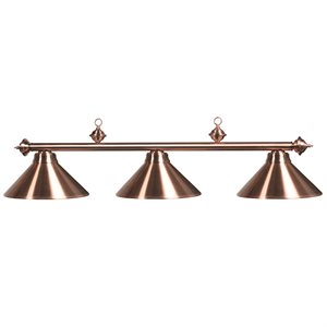 LAMPE ANTIQUE 3 ABAT-JOURS CUIVRE